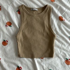 Zara beige cropped top